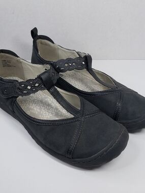 JBU by Jambu Buttercup Mary Jane Flats Memory Foam Comfort Black Leather Size 10